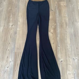 Black Flare Ruched Bum Slinky Pants
